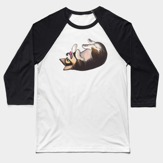 Pembroke Welsh Black Corgi pin Baseball T-Shirt by KO-of-the-self